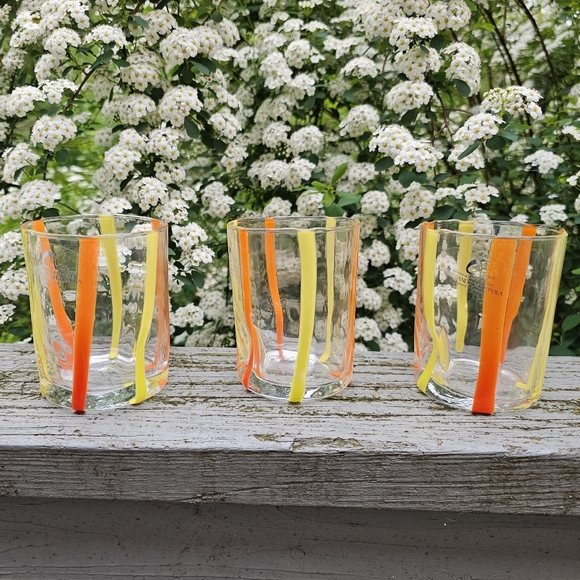 Alessandro Coppola Orange Goto Glasses Set of 3 - Picture 4 of 16